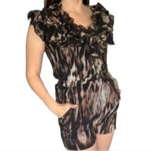 H&M Romper Jumper Jumpsuit Shorts Animal Print Sleeves Women's WOMAN'S Size 10